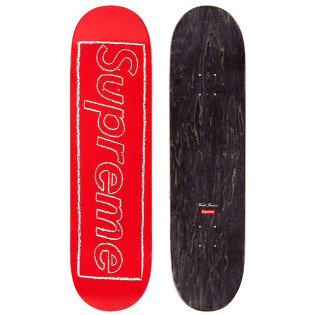 Supreme KAWS Chalk Logo Skateboard "Red"