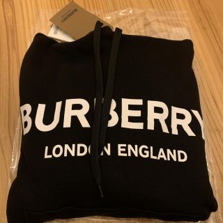 バーバリー(BURBERRY)のBurberry バーバリー ロゴ コットン パーカー フーディ 黒 XS(パーカー)