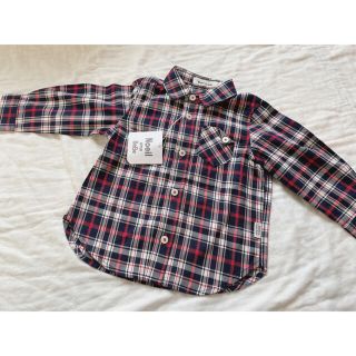 ベベノイユ(BEBE Noeil)のべべ　チェックシャツ　ネルシャツ(Tシャツ/カットソー)