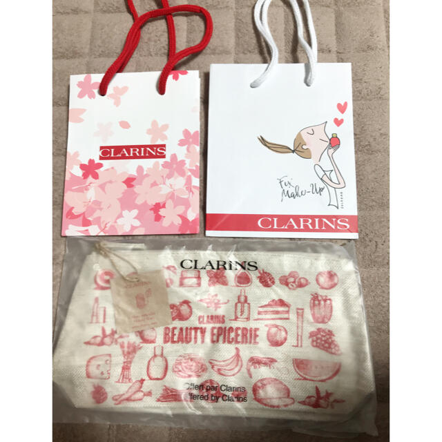 CLARINS(クラランス)の新品未開封　CLARINSポーチ＆ショッパー レディースのファッション小物(ポーチ)の商品写真