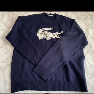 ラコステ(LACOSTE)のsae様専用　LACOSTE ビッグワニ　クルーネック　ネイビー　34(ニット/セーター)