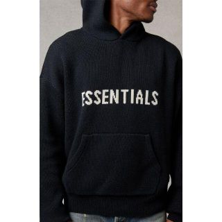 フィアオブゴッド(FEAR OF GOD)の【L】FOG Essentials ブラックニットラグランパーカー(ニット/セーター)