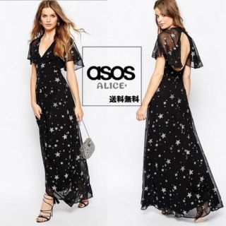 エイソス(asos)のasosエイソス グリッター☆スター☆マキシ丈ワンピース☆(ロングワンピース/マキシワンピース)