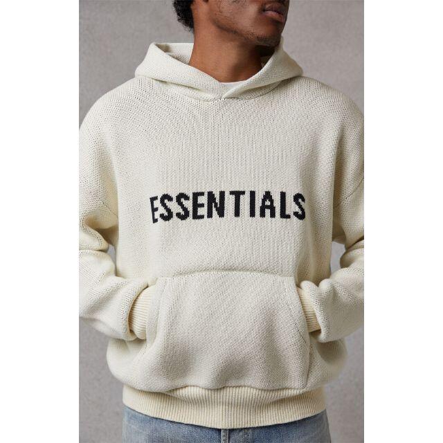 【L】FOG Essentials クリームニットラグランパーカー | フリマアプリ ラクマ