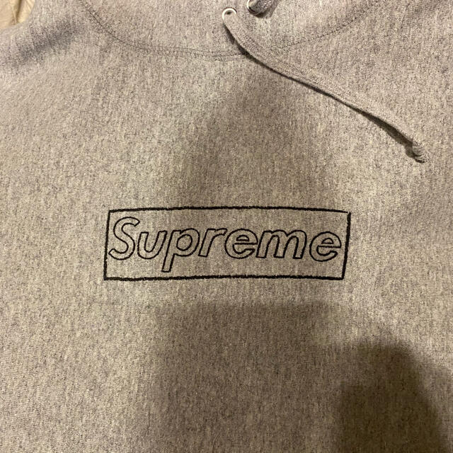 Supreme kaws chalk logo hooded パーカー グレーL 玄関先迄納品 18304