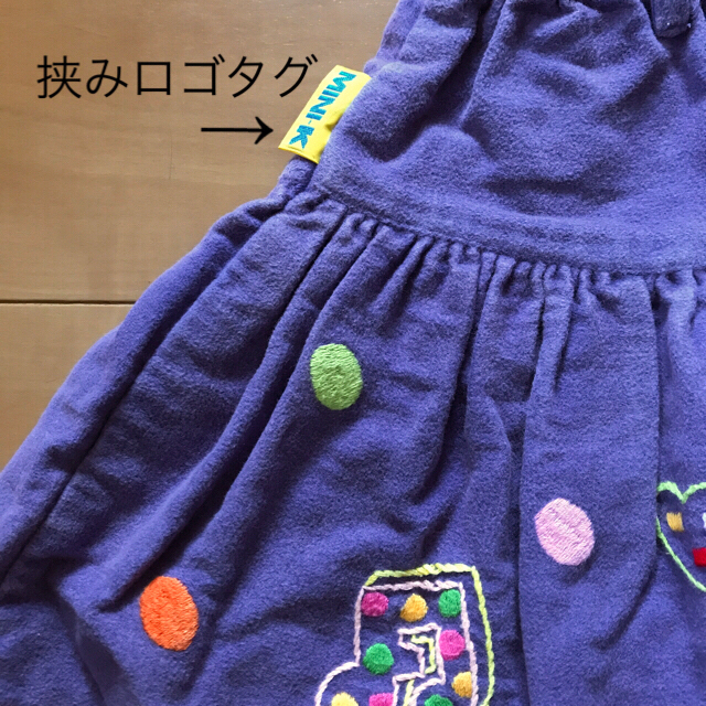 MINI-K(ミニケー)のMINI-K 110 パープル スカート ベロア地 音符　 キッズ/ベビー/マタニティのキッズ服女の子用(90cm~)(スカート)の商品写真