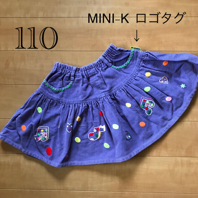 MINI-K(ミニケー)のMINI-K 110 パープル スカート ベロア地 音符　 キッズ/ベビー/マタニティのキッズ服女の子用(90cm~)(スカート)の商品写真