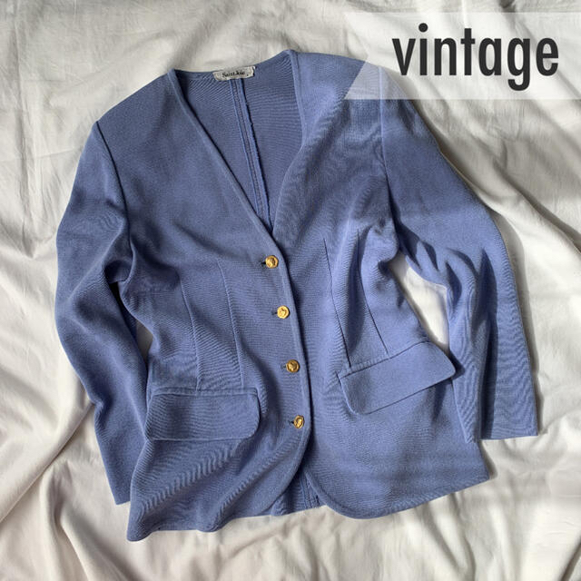 Lochie(ロキエ)の春服【vintage】古着女子　レトロ　ニット　コート　カーディガン レディースのトップス(カーディガン)の商品写真