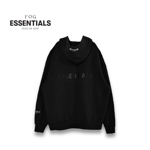 【XL】FOG Essentials バックロゴ フルジップラグランパーカー黒