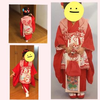 あいき様専用☆七五三 ３歳  着物  正絹  フルセット(和服/着物)