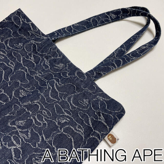 アベイシングエイプ(A BATHING APE)の日本製‼️A BATHING APE‼️ジャガードCAMOデニムトート‼️(トートバッグ)