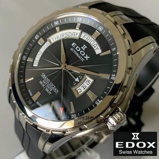 エドックス(EDOX)の【新品】 定価50万円 エドックス EDOX ブラック盤色 メンズ腕時計(腕時計(アナログ))
