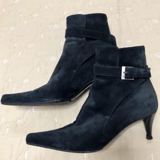 サンローラン(Saint Laurent)のイヴ・サンローラン　スエードショートブーツ　37 美品(ブーツ)