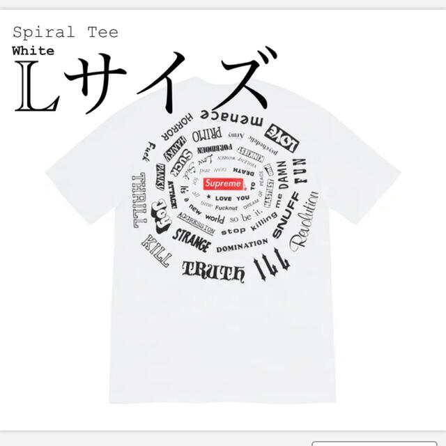 Supreme spiral tee Lサイズ　whiteTシャツ/カットソー(半袖/袖なし)