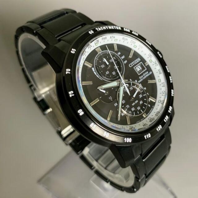 シチズン 電波ソーラー CITIZEN エコドライブ メンズ 腕時計 強化ガラス-