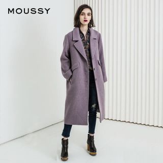 マウジー(moussy)の【3月末まで】moussy ロングコート アウター（パープル）(ロングコート)