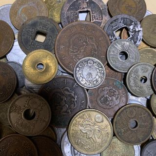 古銭　　お得　旭日十銭銀貨入り　100枚(貨幣)