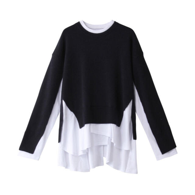 ENFOLD - KNIT×CUTコンビ フレアヘムプルオーバー ENFOLD 38の ENFOLD - KNIT×CUTコンビ フレアヘムプルオーバー ENFOLD 38の