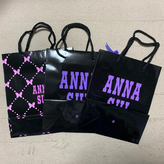 ANNA SUI(アナスイ)のアナスイのブティック限定含むショッパー（紙袋）（中）３枚 レディースのバッグ(ショップ袋)の商品写真