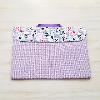 防災頭巾カバー　背もたれタイプ　ハンドメイド　小学校　女の子用　アリス　薄紫(外出用品)