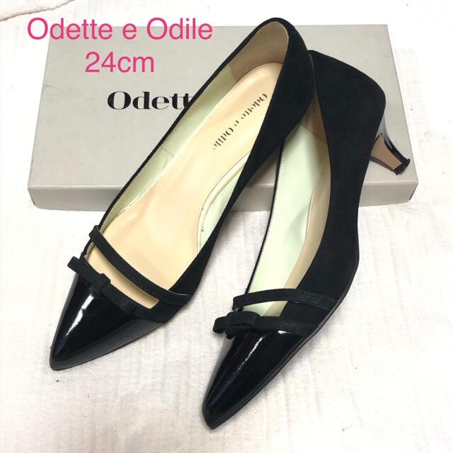 Odette e Odile(オデットエオディール)のOdette e Odile★ポインテッドリボンパンプス★24.0  レディースの靴/シューズ(ハイヒール/パンプス)の商品写真