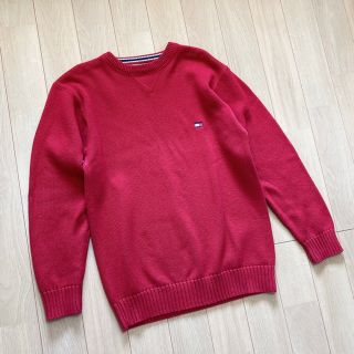 トミーヒルフィガー(TOMMY HILFIGER)のTOMMY HILFIGER  トミー　オーバーサイズ　ニット セーター　レッド(ニット/セーター)