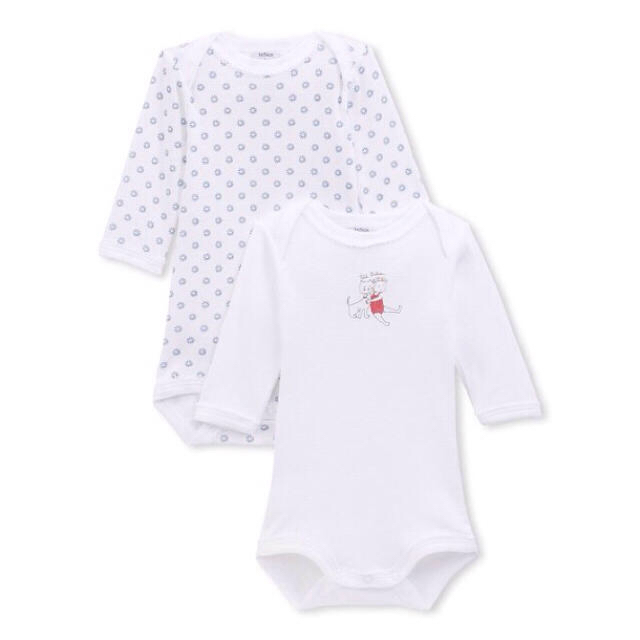 PETIT BATEAU(プチバトー)の完売品◎新品 86cm 長袖ボディ 2枚組 キッズ/ベビー/マタニティのベビー服(~85cm)(肌着/下着)の商品写真