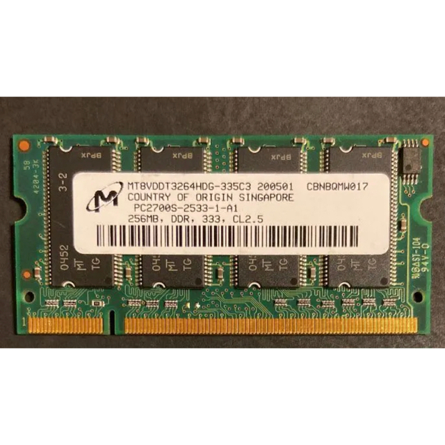 ノートPC用 DDR 333 PC-2700 256MB スマホ/家電/カメラのPC/タブレット(ノートPC)の商品写真
