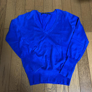 ザラ(ZARA)のZARA ベーシック　 Vネックニット セーター(ブルー)(ニット/セーター)