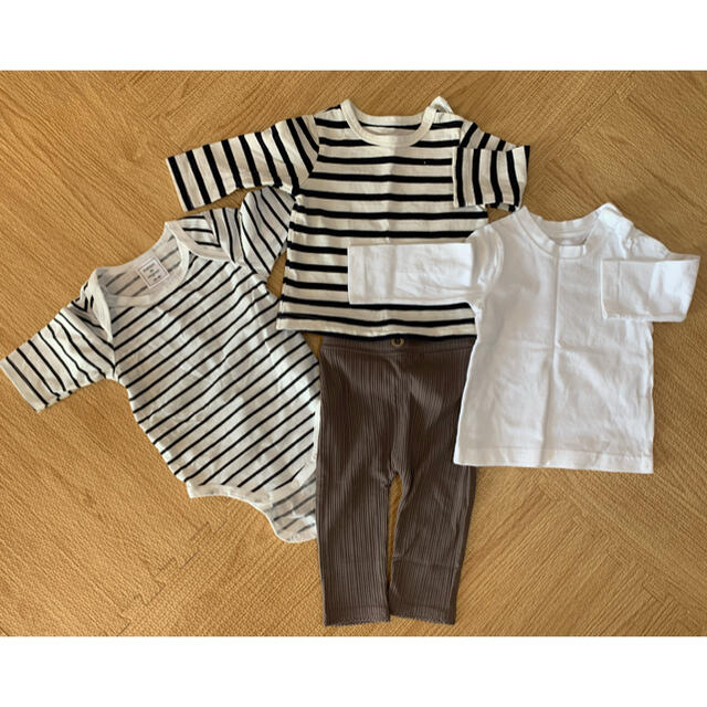 セット 子供服 ベビー トップス ロンパース ズボン ボーダー キッズ/ベビー/マタニティのベビー服(~85cm)(その他)の商品写真