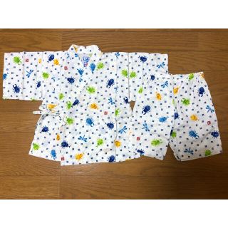 ミキハウス(mikihouse)の【未使用に近い】ミキハウス クワガタ＆とんぼ柄 甚平（100）(甚平/浴衣)