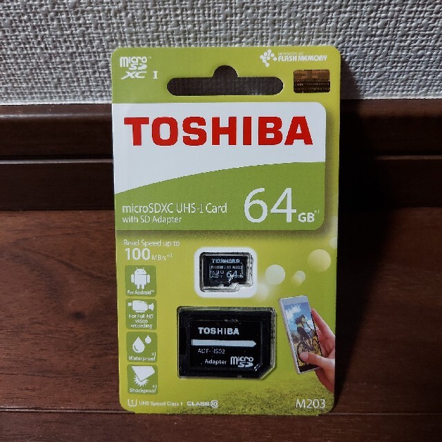 東芝(トウシバ)の★アダプタ付き★マイクロSDカード★東芝★microSD 64GB★ スマホ/家電/カメラのスマートフォン/携帯電話(その他)の商品写真