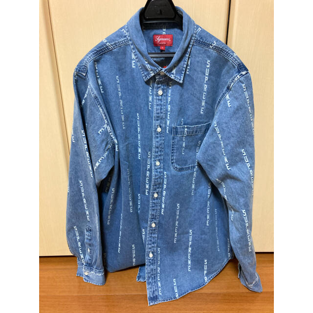 19SS Supreme Logo Denim Shirt Dimensions