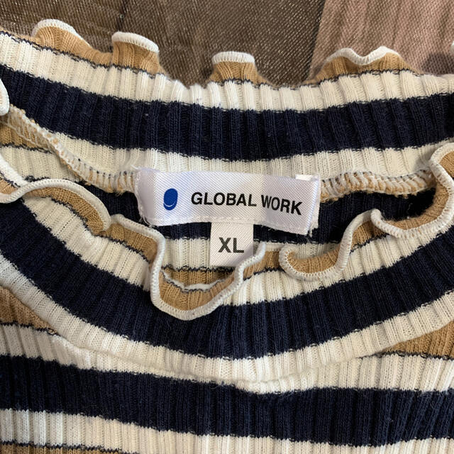 GLOBAL WORK(グローバルワーク)のグローバルワーク  ボーダーリブカットソー キッズ/ベビー/マタニティのキッズ服女の子用(90cm~)(Tシャツ/カットソー)の商品写真