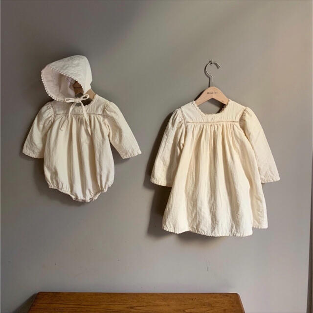 Caramel baby&child (キャラメルベビー&チャイルド)の【新品未使用】monbebe ＊ rococo dress (cream) キッズ/ベビー/マタニティのキッズ服女の子用(90cm~)(ワンピース)の商品写真