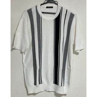 コムサイズム(COMME CA ISM)の美品　COMME CA ISM コムサイズム　サマーニット　半袖カットソー　M(Tシャツ/カットソー(半袖/袖なし))