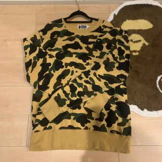 アベイシングエイプ(A BATHING APE)のbape yellow camo クルーネック　XL(スウェット)