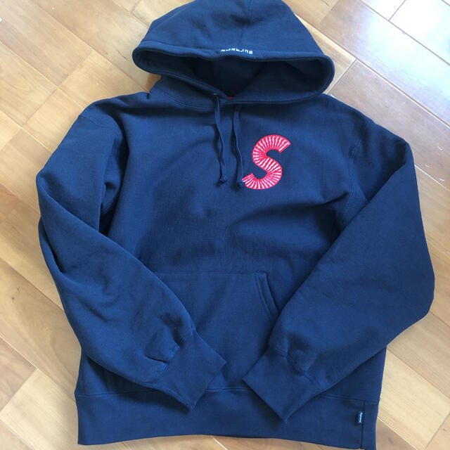 Supreme Sロゴ パーカー 20aw Mサイズ 新品 ネイビー