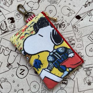 スヌーピー(SNOOPY)の☆ スヌーピー ミニポーチ ☆ ビンテージ シーツ リメイク 闘牛柄(ポーチ)