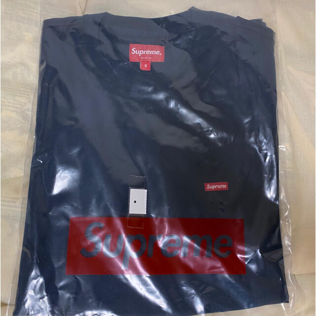 supreme small box logo tee ネイビー　STシャツ/カットソー(半袖/袖なし)