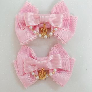 アンジェリックプリティー(Angelic Pretty)のAngelic Pretty Crownグログランリボンコーム jsk リング(バレッタ/ヘアクリップ)