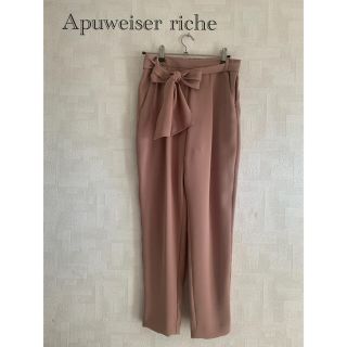 アプワイザーリッシェ(Apuweiser-riche)の美品　アプ　洗えるリボン付きゆるパンツ(クロップドパンツ)