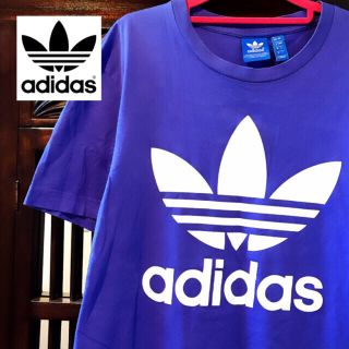 アディダス(adidas)のアディダス オリジナルス 紫 ビッグロゴ タンクトップ Tシャツ トップス (Tシャツ(半袖/袖なし))