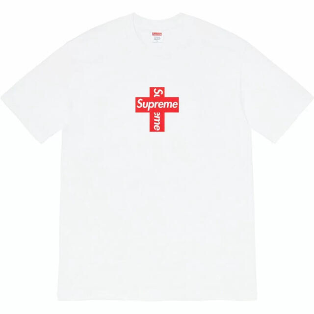 supreme cross box logo tee 白 L