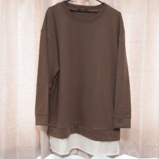 シマムラ(しまむら)の裾レイヤード重ね着風プルオーバー👚大きいサイズ(カットソー(長袖/七分))