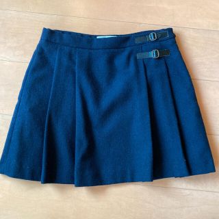 ザラ(ZARA)のZARA kids ザラキッズ　プリーツスカート　ネイビー(スカート)