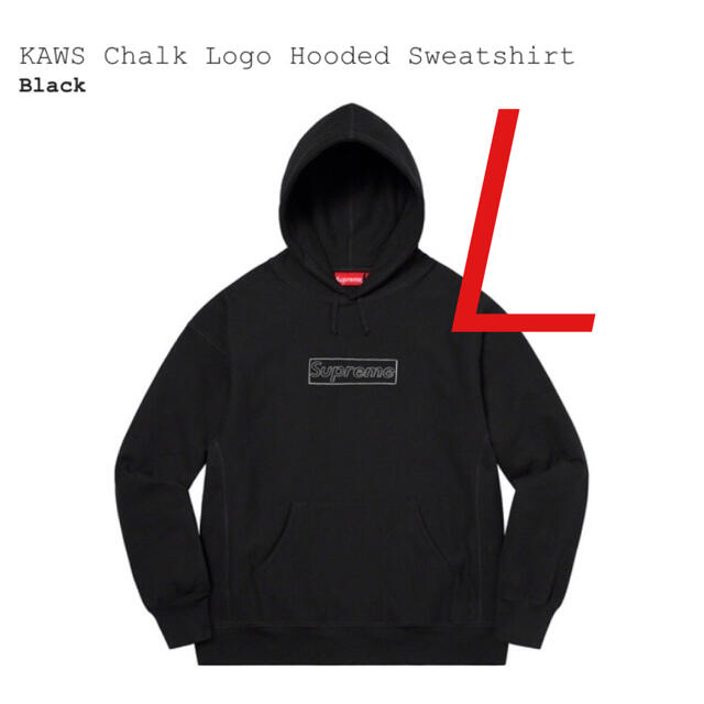 Supreme(シュプリーム)のKAWS Chalk Logo Hooded Sweatshirt Lサイズ メンズのトップス(パーカー)の商品写真