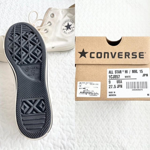 MARGARET HOWELL(マーガレットハウエル)の【未使用】MHL. × CONVERSE ハイカットスニーカー　White メンズの靴/シューズ(スニーカー)の商品写真