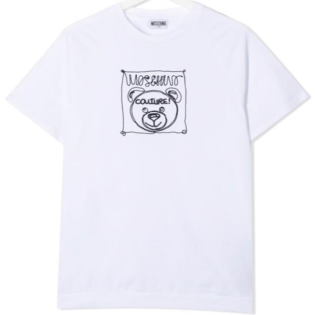 【保障できる】 MOSCHINO 【新作】モスキーノ　ベア刺繍カットソーTシャツ　ホワイト　14 - Tシャツ(半袖/袖なし)
