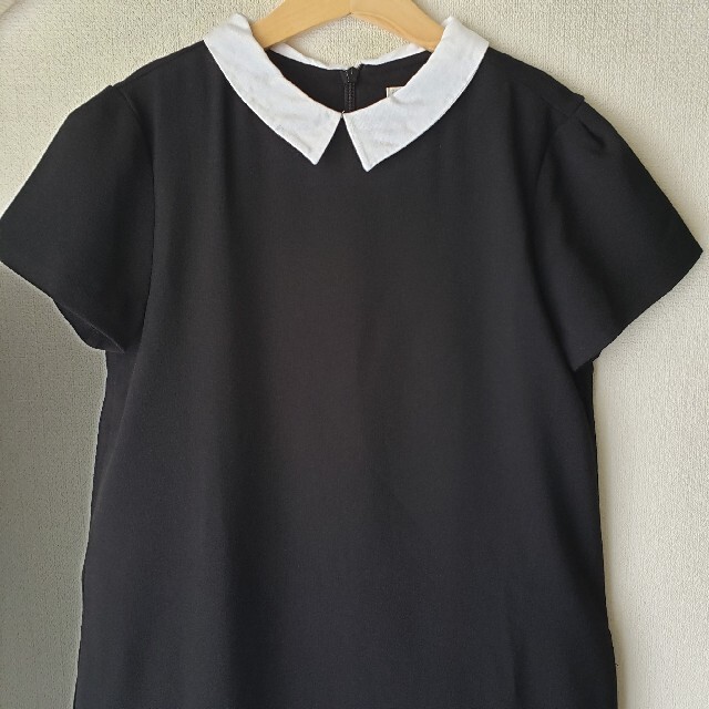 ZARA KIDS(ザラキッズ)の②ZARA GIRLS(ザラ ガールズ)　襟付き　半袖　ワンピース　黒　152 キッズ/ベビー/マタニティのキッズ服女の子用(90cm~)(ワンピース)の商品写真